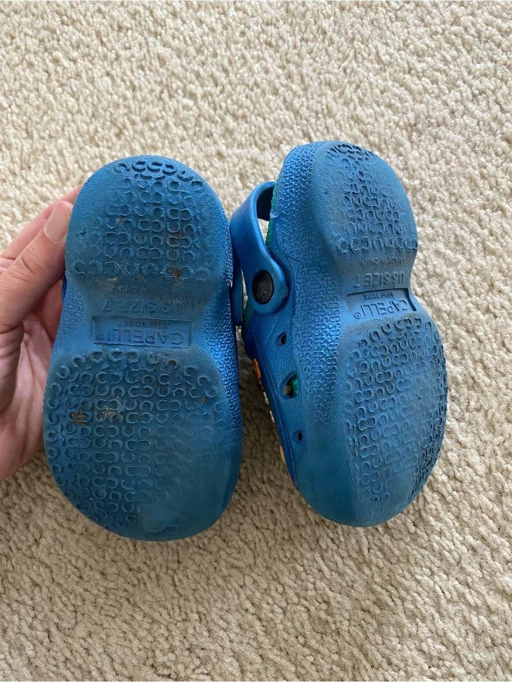 2 Pair Toddler Clogs Crocs + Capelli Dinosaur Shoes Sizes 6 & 7